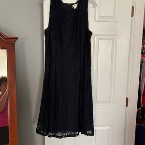 Christopher & Banks XL lace, navy, zip up dress